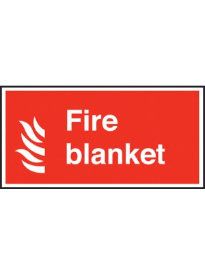Fire Blanket Text & Symbol Sign
