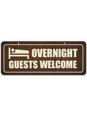 Overnight Guests Welcome Window Hanging Notice - GS004