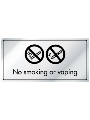 No Smoking or Vaping Information Door Sign - ID022