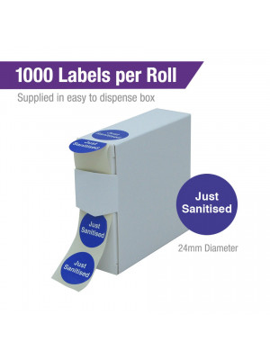 Just Sanitised Labels. 1000 per roll Boxed