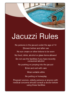 Jacuzzi Rules Guidelines Notice - LP009
