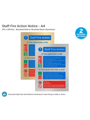 Premium Staff Fire Action Notice  - A4