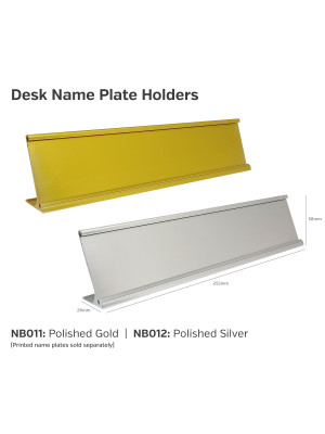 Aluminium Desk Name Plate Holders - Choice of 2 Colours