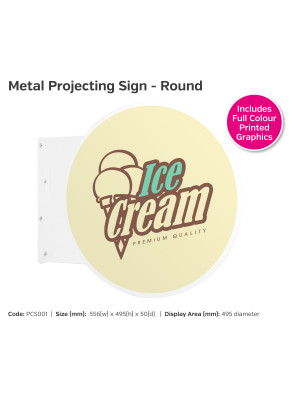 Metal Projecting Sign - Round