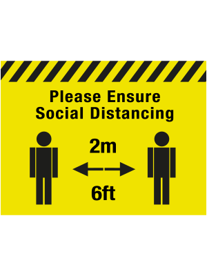Please ensure social distancing floor graphic - SD037