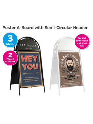 Poster A-Board with Printed Semi Circular Header