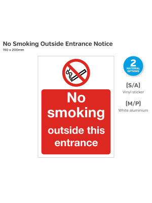 No Smoking Outside This Entrance Notice - 150 x 200mm