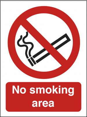 No Smoking Area Text and Symbol Sign