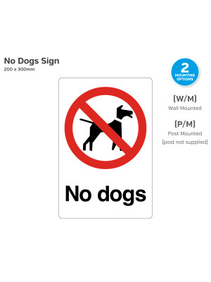 No Dogs - Dog Walker Notice - Wall or Post Mounted