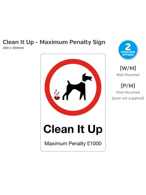 Clean It Up - Dog Walker Notice - Wall or Post Mounted