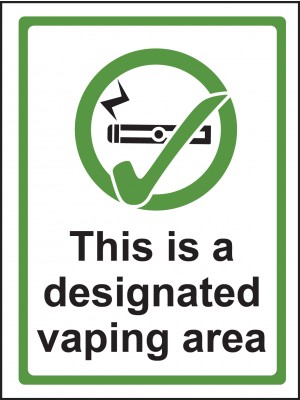 This is a Designated Vaping Area Sign