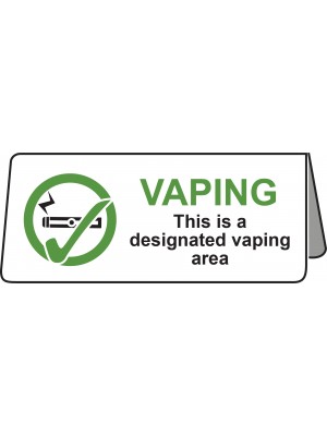 PS466 - This is a Designated Vaping Area Tent Table Notice