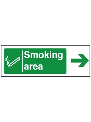 Smoking Area Arrow Right Sign