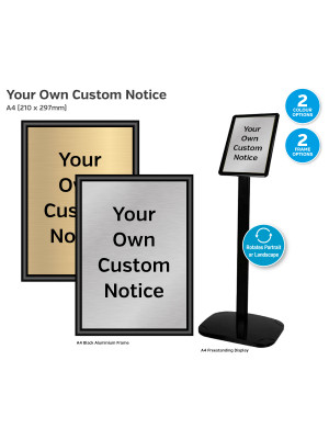 Your Own Custom Notice  - A4 Framed Portrait