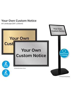 Your Own Custom Notice  - A4 Framed Landscape