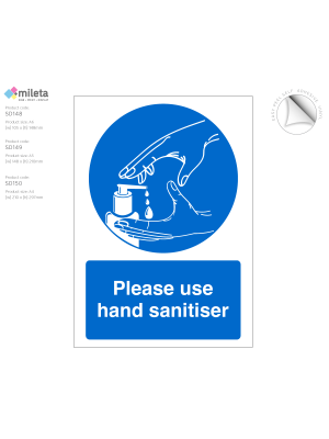 Please Use Hand Sanitiser - Vinyl Sticker