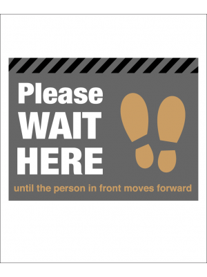 Please wait here with symbol distancing floor graphic - SD199