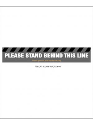 Please stand behind this line floor graphic 