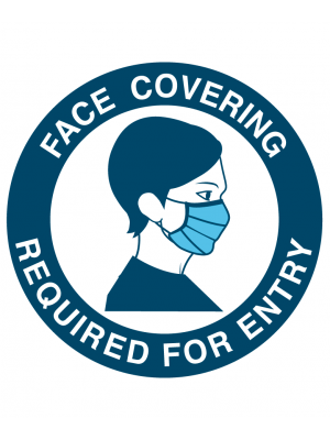 Face Covering required on Entry vinyl sticker