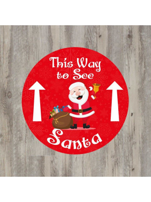 SD351 SD352 This way to see Santa - Christmas Floor Graphic