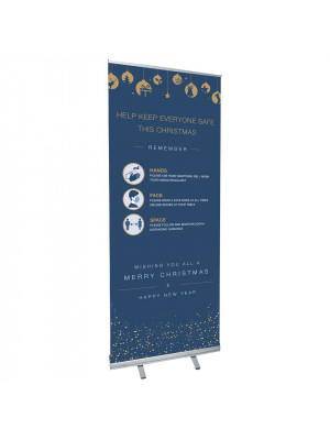 SD356 - Christmas Roller Banner - COVID19 - Hands-Face-Space