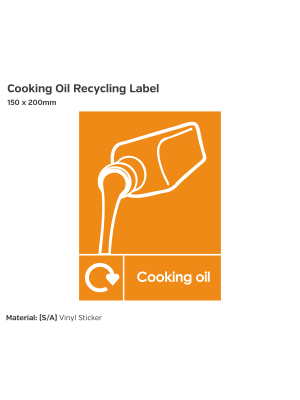 Cooking Oil Recycling Label - Vinyl Sticker