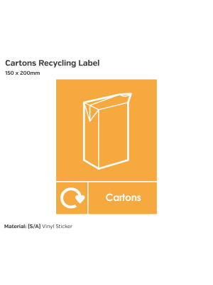 Cartons Recycling Label - Vinyl Sticker