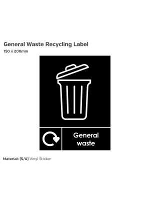 General Waste Recycling Label - Vinyl Sticker