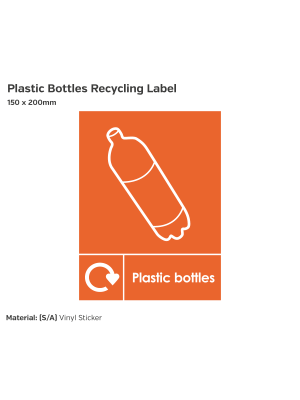 Plastic Bottles Recycling Label - Vinyl Sticker