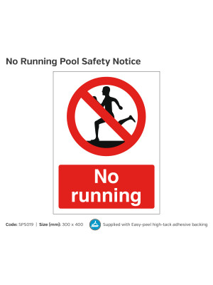 No Running Swimming Pool Safety Notice - SPS019