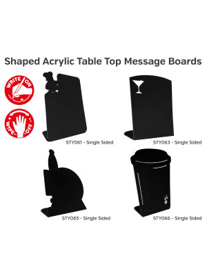 Shaped Acrylic Table Top Message Boards