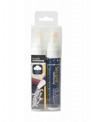 White Waterproof Chalk marker pens. 7-15mm Nib - Pack of 2 | AB168