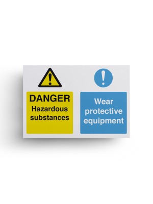 Danger Hazardous Substances / Wear Protective Equipment Notice