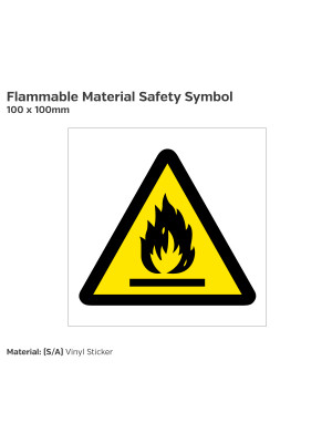 Warning Flammable Material Symbol Safety Sign