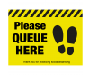 Please queue here with symbol distancing floor graphic - SD040