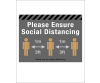 NEW 1METRE Please ensure social distancing floor graphic