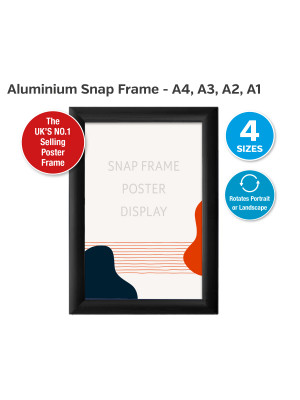 BLACK 25mm Profile Snap Poster Frames