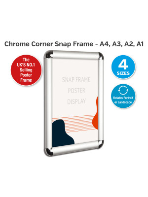Chrome Corner 25mm Profile Snap Frame