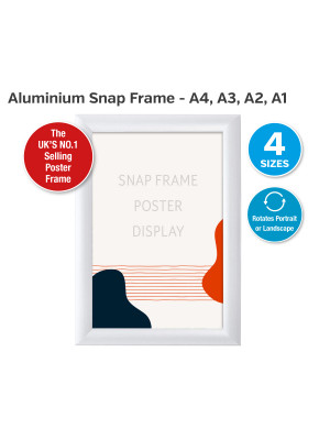 WHITE 25mm Profile Snap Poster Frames