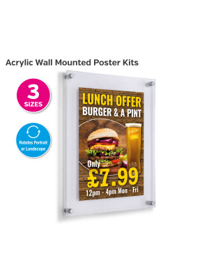 Acrylic Wall Mount Panel Poster Kit - Multiple Options