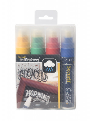 Assorted Colour Waterproof Chalk marker pens. 7-15mm Nib - Pack of 4 | AB169