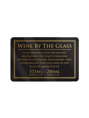 175 & 250ml Wine by the Glass Bar Notice - Frame Options