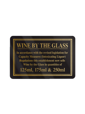 125, 175 & 250ml Wine by the Glass Bar Notice - Frame Options