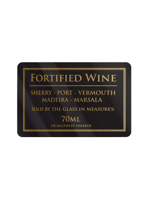 Fortified Wine served by the Glass - 70ml Notice