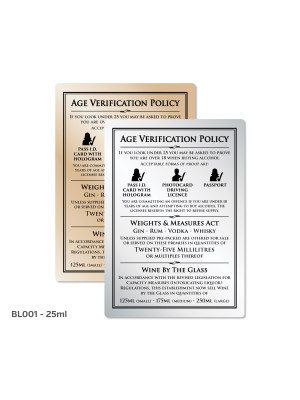 3 Part Age Verification Policy Notice - 25ml or 35ml