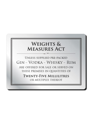 25ml Weights & Measures Act Notice - Frame Options