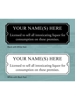 Licensed to Sell Alcohol "ON" The Premises Licensee Name Plate - BL042 / BL043