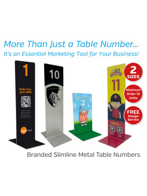 The Emperor Range - Branded Slimline Metal Table Numbers