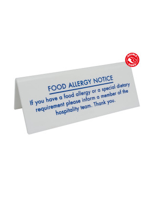 Food Allergy Warning Buffet Notice - BT021