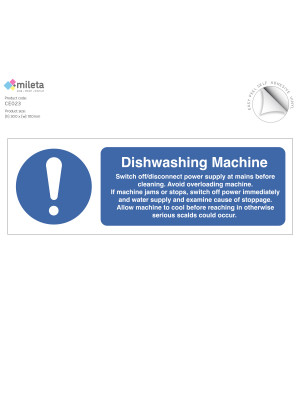 Dishwashing machine catering equipment safety notice